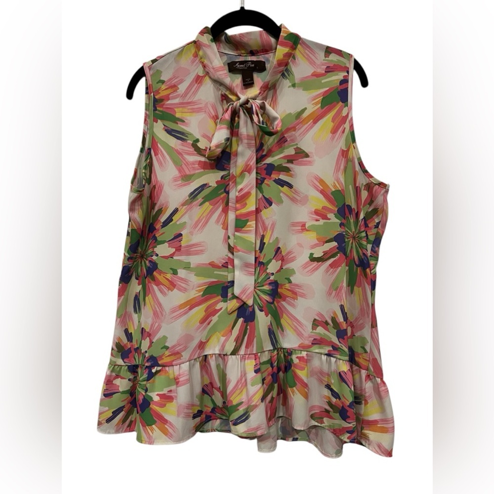 Sweet Pea by Stacy Frati Sleevelesss Floral Blouse Size L